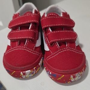 Vans Toddler Red Sneakers with White Accents